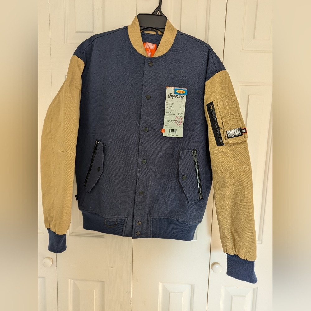 Superdry Men's Bomber Varsity Jacket Size M Like New.